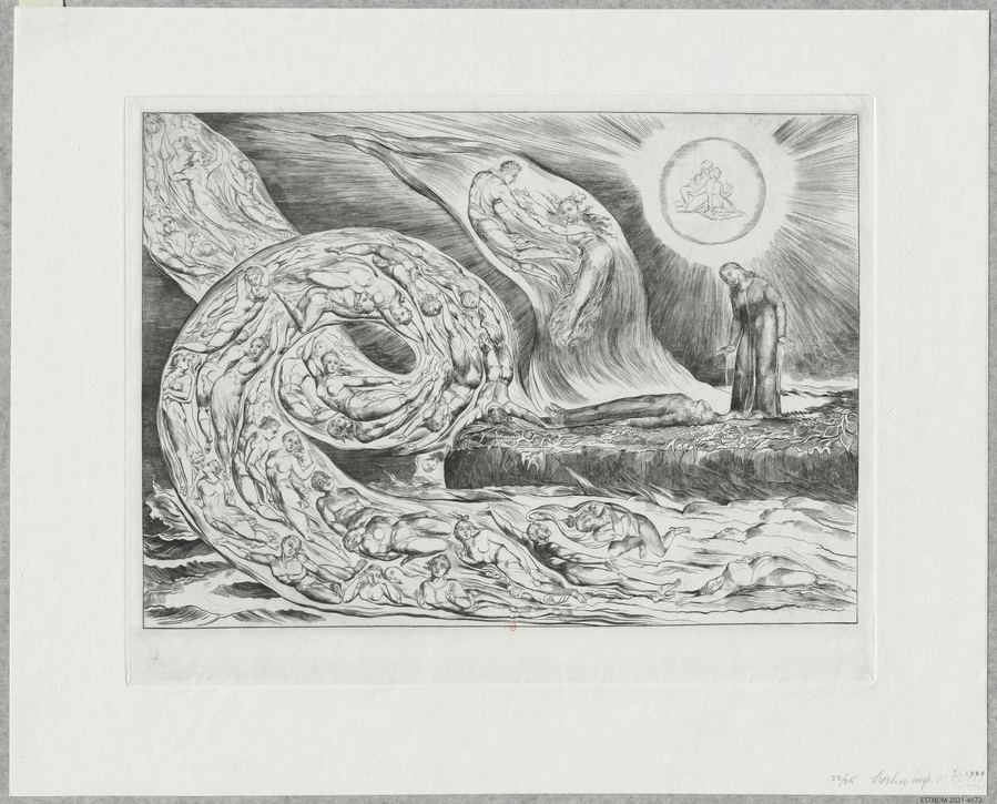 L'Enfer de Dante - le cercle des luxurieux, Francesca da Rimini - (estampe) (Édition de 1968) - William Blake - btv1b525195604 (1 of 2) — Blake, William (1757-1827). Graveur | Framed 18x24
