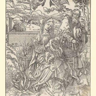 La Sainte Famille aux trois lièvres - estampe - AD (A. Dürer) (monogr.) - btv1b532152925 — Dürer, Albrecht (1471-1528). Graveur | Poster 18x24