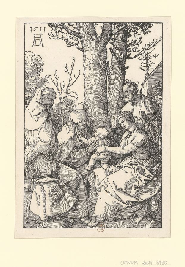 La Sainte Famille avec Joachim et sainte Anne - estampe - AD 1511 (A. Dürer) (monogr.) - btv1b532152870 — Dürer, Albrecht (1471-1528). Graveur | Tote
