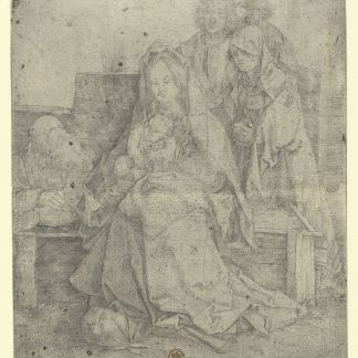La Sainte Famille avec saint Jean, Marie Madeleine et Nicomède - estampe - A. Dürer - btv1b6951240r — Dürer, Albrecht (1471-1528). Graveur | Poster 24x36