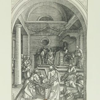 La Vie de la Vierge. 15 (Jésus parmi les docteurs) - estampe - AD (Albrecht Dürer) (monogr.) - btv1b10461559z — Dürer, Albrecht (1471-1528). Graveur | Tote