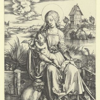 La Vierge au singe - estampe - AD (A. Dürer) (monogr.) - btv1b6951238p — Dürer, Albrecht (1471-1528). Graveur | Poster 24x36