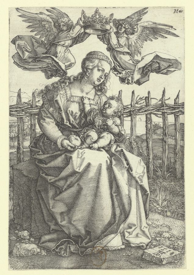 Dürer — Virgin Crowned by Two Angels (1518) | Poster 18x24