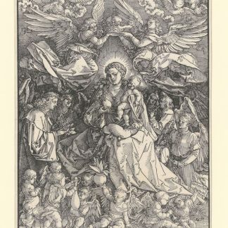 La Vierge reine des anges – estampe – AD 1518 (A. Dürer) (monogr.) – btv1b53215291q — Dürer, Albrecht (1471-1528). Graveur | Tote